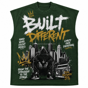 เสื้อกล้ามผู้ชายทรงโอเวอร์ไซส์ ผ้าฝ้ายระบายอากาศดี ลายสกรีน ขอบดิบ รุ่นซัมเมอร์ เวสต์ - Product Image 3