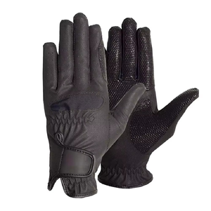 Gants d'équitation en cuir unisexe demi-doigts de qualité supérieure avec fermeture à boucle – Vente en gros de gants d'équitation - Product Image 1