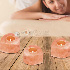 Whisper Salt High Quality <b>Top</b> A+ Grade Carved Real Touch Salt Candle Holder Set Natural Stone Modern Style <b>Table</b> Decoration - Product Image 6
