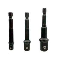 Juego de 3 Adaptadores OEM con Acabado Cromado para Bricolaje, con Tamaños de 1/2, 3/8 y 1/4 Pulgadas para Taladros Eléctricos