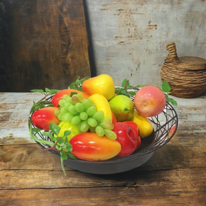 Plateau à fruits en métal noir fabriqué à la main, plateau décoratif de qualité supérieure pour la décoration intérieure, les mariages et le service festif - Product Image 1