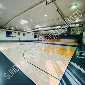 Plancher en bois Sundek Air Cush pour terrains de basketball - Utilisation intérieure/extérieure, absorption des chocs, respectueux de l'environnement, origine Inde - Product Image 3