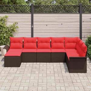 Juego de sofás de jardín de ratán sintético marrón de 8 piezas con cojín - Product Image 3