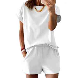 Nuevo Estilo Casual de Moda Femenina, Conjunto de Verano Personalizado al por Mayor, 100% Algodón Poliéster, Manga Corta para Mujer - Product Image 5