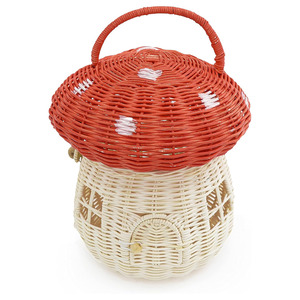 Cesta de mimbre trenzada para juguetes de simulación para bebés, cestas de almacenamiento de ratán, bolso de mano de colores para niños - Product Image 4