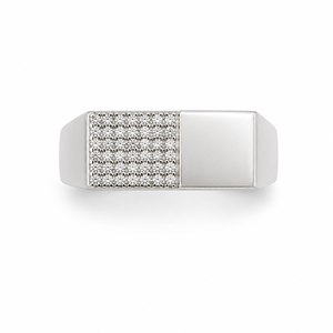 Bague pour homme en argent sterling 925 avec diamants, design carré poli, idéale pour mariage, fête, usage quotidien, cadeau, bijou, alliance - Product Image 2
