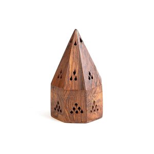 Cheap Price Elegant Charcoal Cone Shape Bamboo Eco-Friendly Incense <b>Burner</b> Ash Catcher Wood Incense Holder All-Season - Product Image 2