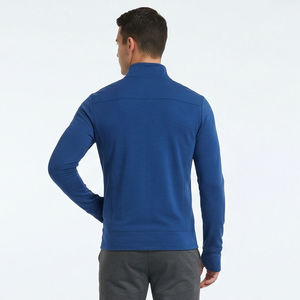 Wholesale Men's Slim Fit Gym Training Jacket Quick Dry Full Zip Athletic Sportswear Outdoor Running Jacket with <b>Thumb</b> <b>Holes</b> - Product Image 3