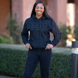 All <b>Black</b> Unisex Winter Hoodie Pullover Sweatshirt Classic Letter Design Casual Streetwear Hooded Top Premium Comfortable <b>Fleece</b> - Product Image 1