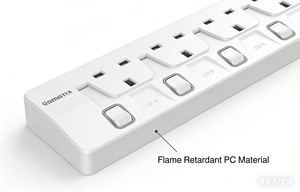 Materiales de Ingeniería que Pueden Prevenir Incendios de Forma Efectiva, Serie Yamatik BETA, Disponibles en Stock, Regleta de Alimentación de 5m Tipo UK con Protección Contra Sobrecargas - Product Image 2