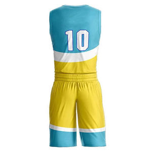 Op maat gemaakte gepersonaliseerde sporttenues basketbaluniformen set ademend ontwerp met teamnaam bedrukt korte mouwen - Product Image 3