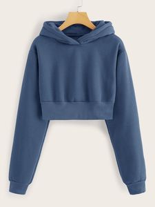 Light Blue Women <b>Zip</b> Up Hoodie Fleece Lined Cropped Sweatshirt <b>Hooded</b> Jacket with Pocket for Casual Winter Wear - Product Image 3
