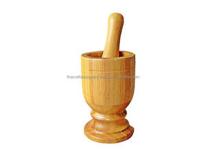 Beautiful Wooden <b>Mortar</b> And Pestle Bringing Natural Charm To Kitchens While Performing Daily Grinding Tasks - Product Image 2
