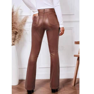Nouveauté : Pantalon en cuir pour femme, taille haute, structuré, idéal pour les soirées et les événements mode - Product Image 3