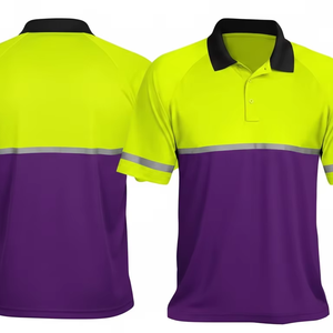 Polo de travail personnalisé en gros, respirant, haute visibilité, réfléchissant, pour ouvrier du bâtiment - Product Image 1