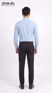 Luxury Premium University Uniform Light <b>Blue</b> Dress <b>Shirt</b> <b>Men</b> Formal Long Sleeve - Product Image 3
