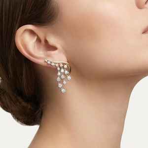 Pendientes Estéticos de Moissanita con Corte Redondo, Bañados en Oro y Rodio con Plata 925, para Compromiso, Regalo Encantador para Mujer, para Fiesta - Product Image 4