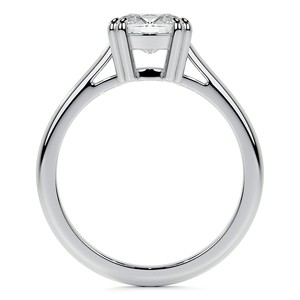 Anillo de compromiso solitario de moissanita VVS1 con corte cojín de oriente a oeste, doble engaste de garra, oro blanco macizo de 10K - Product Image 6