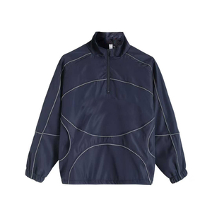 Windbreaker Track <b>Jacket</b> Streetwear Custom <b>Men</b> Outdoor Waterproof Sports Nylon Reflective Design Active Jersey Sport Stripes Oem - Product Image 3