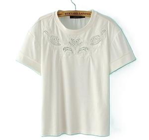 Camiseta Informal de Algodón con Cuello en V Negra para Uso Diario, Manga Corta Enrollada, Camisetas Informales con Cuello en V para Chicas - Product Image 2