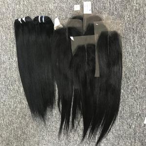 Extensiones de pelo liso natural con cierre de gran cantidad al por mayor, muestra gratis, envío rápido, color negro, extensiones de pelo liso - Product Image 3