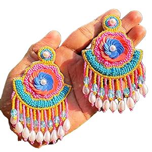 Boucles d'oreilles à pendentifs en perles et paillettes, design personnalisé, multi-perles, pour femmes, bijoux de fête, au meilleur prix, boucles d'oreilles à perles - Product Image 1