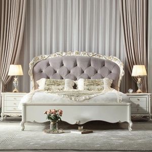 Hot Sale Modern Classic White Tufted Bedroom Set Upholstered Bed Frame Luxury Hotel Villa Furniture High Quality - Product Image 2