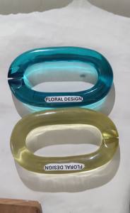 Collar de resina de eslabones grandes estilo vintage con mezcla de colores, cadena de eslabones de resina acrílica redonda, grande, gruesa y hueca, estilo punk, arte de pared - Product Image 2