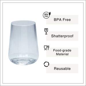 [Holar] Vasos de Vino de Plástico Acanalados Reutilizables de Gran Capacidad de 19 oz, Hechos en Taiwán, para Fiestas, Cafeterías y Exteriores - Product Image 2