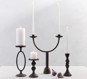 Rustic Iron <b>Candle</b> Holder Handmade Black Finish Vintage Style Decorative Centerpiece Elegant Home Dining Table Ornament - Product Image 4