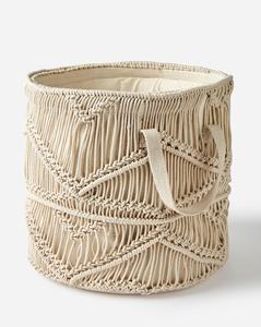 Modern Theme Wholesale Handmade Macrame Storage <b>Basket</b> Boho Decor Cotton <b>Rope</b> Handwoven Hollow <b>Basket</b> With Handle - Product Image 4