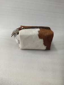 Estuche de Maquillaje Pequeño y Ligero de Cuero Genuino de Primera Calidad con Cremallera y Pelo, Servicio OEM, Logotipo Personalizado Suave, Venta al por Mayor - Product Image 2