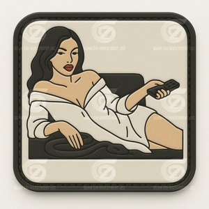 Écusson carré personnalisé en PVC Fille sexy sur le canapé Conception pour vêtements Chapeaux Sacs à dos Style plus amélioré avec ce patch en caoutchouc élégant - Product Image 3