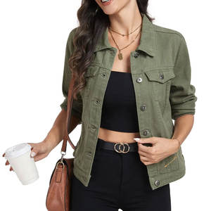 Chaqueta de Mezclilla para Mujer, Estilo Urbano de Lujo, de un Solo Color, Transpirable y de Alta Calidad - Product Image 2