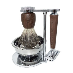 Kit de Rasage Homme 2025 Nouveauté – Ensemble Complet avec Rasoir Double Lame, Brosse à Barbe en Poils de Blaireau et Brosse à Corps pour Rasage Humide – Coffret Cadeau Personnalisable avec Logo - Product Image 1