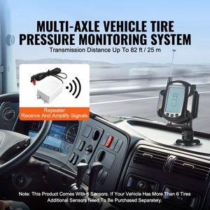 Universal Waterproof RV/Car <b>TPMS</b> System 0-199 PSI Trailer Tire Pressure Monitoring Alarm Wireless Sensors Set for Vehicles - Product Image 5