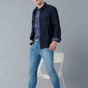 Camisa de Mezclilla Casual para Hombre, Personalizable, Transpirable, Ecológica, 100% Algodón, Estilo Hip Hop, de Alta Calidad - Product Image 4