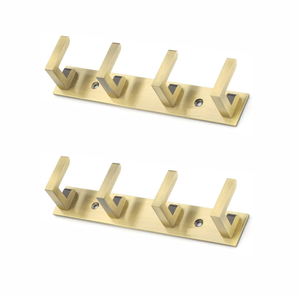 Perchero Metálico de Pared con 5 Ganchos Dobles, Acabado en Latón, Perchero Resistente para Ropa, Sombreros, Bolsos, Toallas y Llaves - Product Image 4