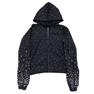 Sweat-shirts à capuche tendance pour hommes avec strass, nouveaux modèles personnalisés, hiver, épais, 100% coton, imprimés numériquement, coupe oversize - Product Image 1