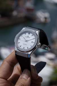 Montre de sport analogique automatique pour hommes, 40mm, boucle en caoutchouc et acier inoxydable, saphir Alexander Ferros 2242S-02, MIYOTA, résistante à l'eau - Product Image 6