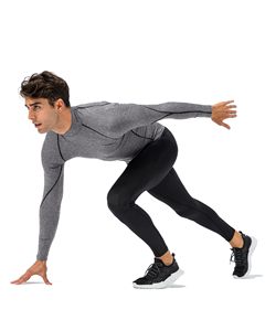 Rash Guard For Gym Training Men MMA Rash Guard Compression Shirt Turtle Neck <b>Long</b> <b>Sleeve</b> Athletic <b>Base</b> <b>Layer</b> Running Cycling Top - Product Image 4