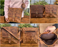 Nouveau Sac Vintage en Cuir Véritable de Créateur Personnalisé pour Hommes, Sacoche Bandoulière en Cuir de Vachette Véritable pour Homme