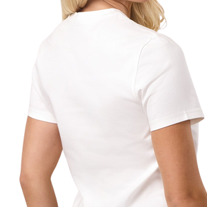 Women's White <b>Cap</b> Sleeve T Shirt Premium Stretch Crew Neck Casual Activewear Fashion Fitness Top Apparel Wear - Product Image 4