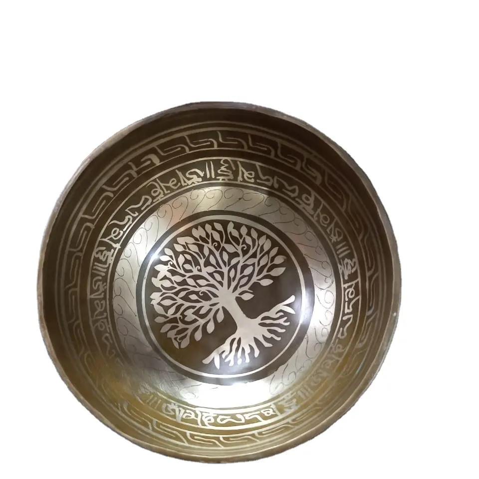 Tree Of Life Metal Singing Bowl Handmade Tibetan Singing Bowl Body Healing Tibetan Singing Bowl Available at Factory Price
