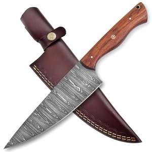 Couteau de Chef Professionnel en Acier Damas Forgé à la Main Ambidextre avec Manche Ergonomique en Bois de Palissandre Haute Qualité OEM/ODM Faible MOQ - Product Image 1