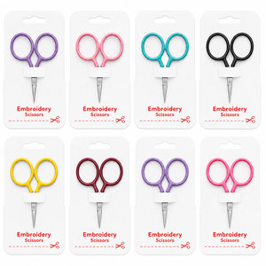8 Piece Colorful Embroidery <b>Scissor</b> Set Stainless Steel Fine Tip <b>Sewing</b> Needlework Craft Thread Cutting Tool with Card Packaging - Product Image 1