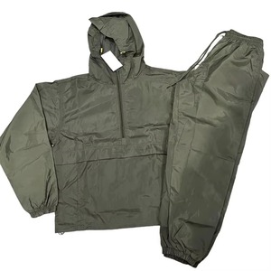 Unisex Waterproof Windproof <b>Windbreaker</b> Set Breathable Hooded Autumn Tracksuit Solid Pattern 100% Cotton Eco-Friendly Wholesale - Product Image 4
