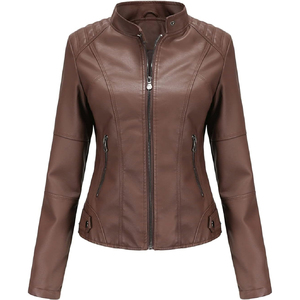 Ladies Real Leather <b>Jacket</b> <b>Women</b> Fashion Bomber Coat Wholesale <b>Spring</b> Autumn Casual Outerwear Manufacturer - Product Image 1