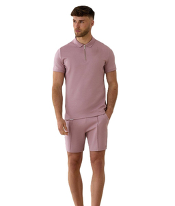 Ensemble polo et short thermique respirant imprimé pour homme, personnalisable en couleurs et tailles, avec fermeture éclair et imprimé, style streetwear - Product Image 1
