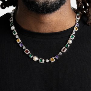Collier chaîne à maillons Hip Hop pour homme en argent 925 avec moissanite sertie en canal, bijoux de créateur de luxe, élégant, scintillant, cadeau personnalisé - Product Image 2